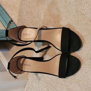Merona black block heels